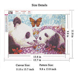 RICUVED DIY 5D Diamond Painting Kits for Adults, Full Drill Diamond Art Round Beads Embroidery Rhinestone Pictures for Home Wall Decorations Pandas 11.8x15.7 Inch