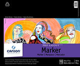 Canson Artist Series Pro Layout Marker Pad, 14” x 17”, Fold-over Cover, 50 Sheets (100511049), 14"X17"