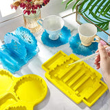 2 Pieces Coaster Resin Molds Set Coaster Stand Silicone Mold Cup Mat Epoxy Resin Casting Mold Cup Stand Holder Mold for DIY Crafts Home Decorations Coaster Making Tools