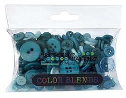 Buttons Galore CB106 Color Blend Buttons, 3-Ounce, Teal Ice, 3 Shades of Teal