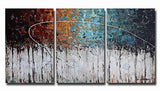 ARTLAND Hand-Painted Color Forest 3-Piece Gallery-Wrapped Abstract Oil Painting On Canvas Wall Art Decor Home Decoration 24x48 inches
