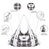 Handbag Hobo Women Handbag Roomy Multiple Pockets Street ladies' Shoulder Bag Fashion PU Tote Satchel Bag for Women (BB AK812-5G#1894#87#White/White)