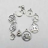 100g (about 75pcs ) Craft Supplies Mixed Yoga OM OHM charms Pendants Beads Charms Pendants for