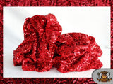 Sequin Fabric Seaweed 58" Wide Sold By The Yard (RED)