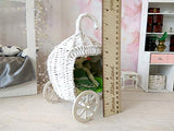 Miniature Cinderella Carriage, Fairytale Doll Pumpkin Stroller, Handmade Wicker