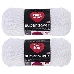 Bulk Buy: Red Heart Super Saver (2-Pack) (White, 7 oz Each Skein)