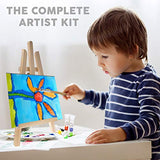 glokers Kids Painting Supplies Set - Arts Set with Acrylic Paints, Easel, Paintbrushes, Canvases, Palettes, Smock & Travel Storage Bag - Premium Children's Arts & Crafts Supplies