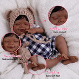 JIZHI Lifelike Reborn Baby Dolls Black - 20-Inch Soft Full Body Realistic-Newborn Baby Dolls Sleeping Baby Girl Real Life Baby Dolls with with Feeding Kit & Gift Box for Kids 3 4 5 6 7 + Years Old