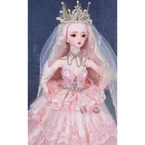 HGFDSA 62Cm BJD Ancient Clothing Girl 1/3 Scale Ball Jointed Doll Full Set Includes Costume Wig Accessories Dress Girls Toys Best Birthday Gift for Girl,B