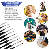 10Pack Detail Paint Brush Set - Premium Miniature Paint Brushes, Fine Detial Paint Brushes for Warhammer 40k Miniature Figures, Fine Detailing by OYAOL