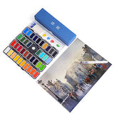 Watercolor Paint Set - 38 Assorted Colors Professional Travel Mini Portable Pocket Watercolor Field Sketch Set for Artist, Kids & Adults Field Sketch Outdoor Painting