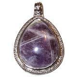 Amethyst Pendant 06 Premium Purple Chevron Teardrop Crystal Godess Artisan Stone 2.3" (Gift Box)