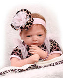 Pinky 22 inch 55cm Realistic Looking Reborn Baby Girl Dolls Silicone Dolls Lifelike Newborn Dolls Real Life Toddler Doll Cute Toy Child Birthday an Xmas Gift