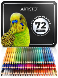 Artisto Premium Colored Pencils | Set of 72, Quality 4mm Soft Core Leads, Rich & Vibrant Colors, Blendable, Perfect for Beginner & Advanced Artists