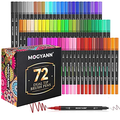 72 Colors Dual Tips Brush Drawing Pens Watercolor Art Markers Set for  Coloring