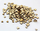 RayLineDo Pack of Mixed Size Natural Wood Color Small Heart Shaped Wooden Scrapbooking Crafting