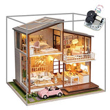 WYD DIY Dollhouse Miniature Furniture Three-Story Duplex Loft Villa Model Wooden Dollhouse Kit Dust-Proof and Music Mobile 1:24 Ratio Creative Room Teenager Furniture Birthday Gift (Slow Time)