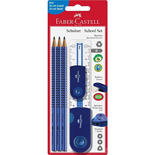 Faber Castell 217067 Large Pencil-Set with Ruler - Blue