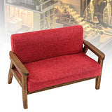 Shuohu Mini Sofa Double Armchair Model for 1/12 Scale Dollhouse, Home Living Room Furniture Model Toy