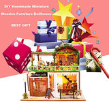 Dollhouse Miniature with Furniture,DIY 3D Wooden Doll House Kit Loft Style Plus Dust Cover and Music Movement,1:24 Scale Creative Room Idea Best Gift for Children Friend Lover M906