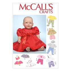 McCall Pattern Company M7066 Clothes and Accessories for 11-Inch to 12-Inch and 15-Inch to 16-Inch Baby Doll Sewing Template, One Size
