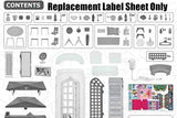 Replacement Stickers for Barbie Hello Dreamhouse - Barbie Doll Dollhouse Hello Dreamhouse DPX21 and FDR22 ~ Replacement Labels 1-23