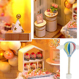 WYD Happy Birthday Party Scene Building Model DIY Wooden Miniature Dollhouse 3D Party House Creative Birthday Graduation Gift