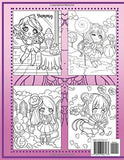 Chibi Girls Coloring Book: Kawaii Girls drawing book featuring cute designs of pop manga and Japanese Anime characters in fun coloring pages for kids an adults