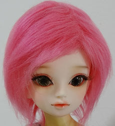 6-7 "16cm 7-8" (18-19CM) BJD Doll Fur and Feather MST Rose Red Hair Wig For 1/6 1/4 YOSD LUTS-KID MSD DOC LATI-BLUE