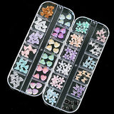 3D Charms for Nails,Butterfly nail Decorations 3D Flower Nail Art Flat Design,Bow & heart-shape Design Acrylic Nail Stud Jewelry for Nail Art Decoration and DIY Crafting Design