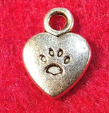 20Pcs. Tibetan Silver" Love My CAT" Heart PAW Charms Pendants Ear Drops Charms DIY Crafting by WCS