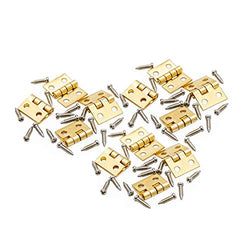 BARMI 12Sets Miniature Hinges Screws 1/12 Doll House Decoration Furniture Accessories,Perfect DIY Dollhouse Toy Gift Set Golden
