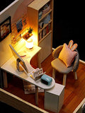 CUTEBEE Dollhouse Miniature with Furniture, DIY Dollhouse Kit Plus Dust Proof, 1:24 Scale Creative Room Idea(World of Creativity)