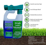Commercial Grade Lawn Energizer- Grass Micronutrient Booster w/ Nitrogen- Natural Liquid Turf Spray Concentrated Fertilizer- Any Grass Type, All Year- Simple Lawn Solutions- 32 Ounce