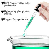 Glass Dropper Calibrated 1ml Essential Oils Pipette Dropper with Black Rubber Head, Straight-Tip Calibrated Glass Medicine Dropper Glass Dropper Medicine Laboratory Dropper 10 Pack