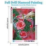 Offito Rose DIY 5D Diamond Painting Kits for Adults Beginners Kids, 12x16" Full Drill Dots Diamond Paintings with Gem Crystal Arts Craft Home Wall Decor Gift