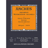 Arches Watercolor Paper 140 lb. Rough 12 Sheet Pad 9x12"