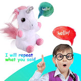 DANTENG Plush Interactive Toys, Talking Unicorns Will Repeat What You say, Electronic Pets for Boys and Girls, Small Animal Unicorn Friends can take it with You (Unicorns)