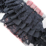 3-1/2 Inch Wide Ruffled Lace Fringe Lace Trim Skirt Extender Dress Sewing Accessory (2-Yards,