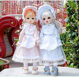 New 1/6BJD Doll Clothes Lolita Lace Dress Headwear Socks Set 30cm Doll Clothes BJD SD YOSD Doll Accessories (Blue)