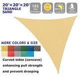 Shade&Beyond Triangle Sun Shade Sail for Patio Lawn Deck Garden Pergola (20'x20'x20', Sand)