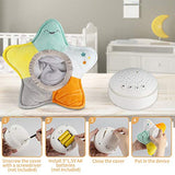 Sleep Soothers for Sleeping Baby, Portable White Noise Sound Machine & Night Light Projector, Baby Lullaby Stuffed Animal Toy, Sleep Aid for Newborns and Up (Starfish)