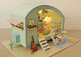 Rylai 3D Puzzles Wooden Miniature Dollhouse DIY Kit Light Time Travel Series Dollhouses Accessories Dolls Houses With Furniture LED Music Box