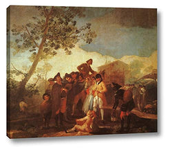 Blind Man Playing The Guitar by Francisco Jose De Goya y Lucientes - 16" x 18" Gallery Wrap Giclee Canvas Print - Ready to Hang