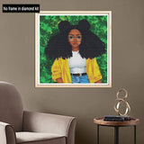 5D Diamond Painting African American, Paint with Diamonds DIY Diamond Art African American Exotic Woman Sexy, Diymood painting by Number Kits Full Drill Rhinestone for Home Wall Decor 12x12inch