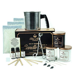 Blue Aurra DIY Candle Making Kit and Supplies– Scented Soy Candle Starter Kit with Fragrance Scents – Complete Candle Making kit for Beginners - 3 Unique Candles with Dye – Crafting Kit for Adults