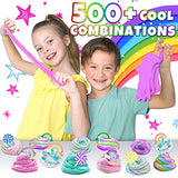 Laevo Unicorn Slime Kit for Girls - Slime DIY Supplies Slime Kits - Slime Making Kit Cloud Slime Kit for Boys - DIY Slime Kit with Instant Snow, Clear Glue, Foam Balls, Slime Glue