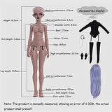 41.5cm Handmade BJD Dolls 1/4 SD Doll 16.33in Ball Joint Doll Advanced Resin DIY Toy with Clothes Shoes Wig Makeup, Two Styles are Available,Eyes Closed