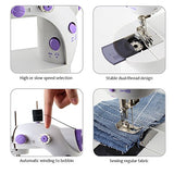 HAITRAL Portable Sewing Machine Adjustable 2-Speed Double Thread Electric Crafting Mending