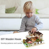 Domybest DIY Wooden Dolls House Handcraft Miniature Kit, House Model Furniture Building Blocks Gift Toys (China Style Town)